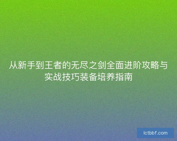 从新手到王者的无尽之剑全面进阶攻略与实战技巧装备培养指南